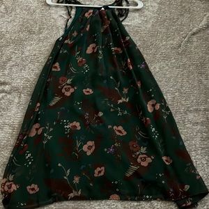 Forest green extra small floral printed dress